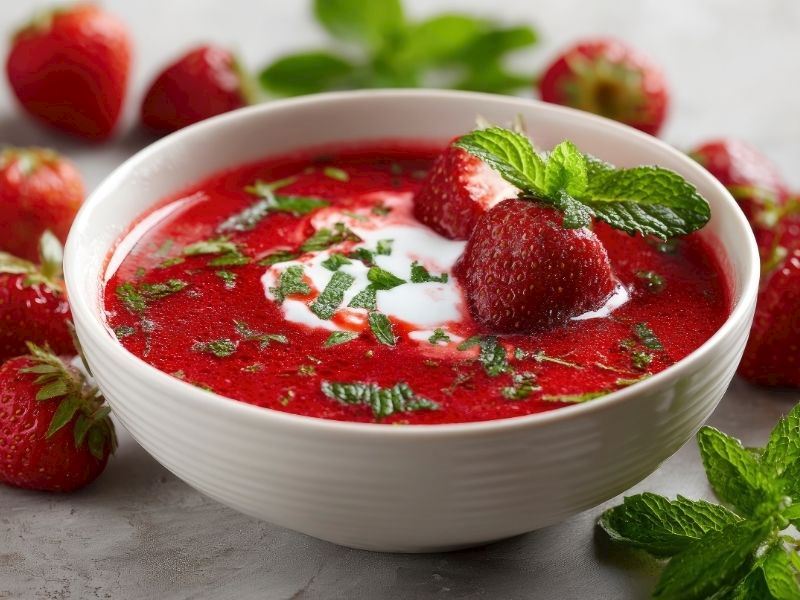 Soğuk Çilek Çorbası